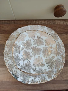 Vintage Coldough Bone China Made In England 1 Serving Plate With 6 Cake Plates - Picture 1 of 9