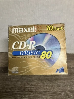 MAXELL CD-R Compact Discs Audio Recordable 80 Minute 10 PACK NEW - Image 1 of 3