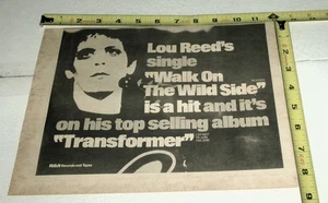 LOU REED Vintage Album Single AD Advert 1973 Walk on the Wild Side Glam Rock - Picture 1 of 1