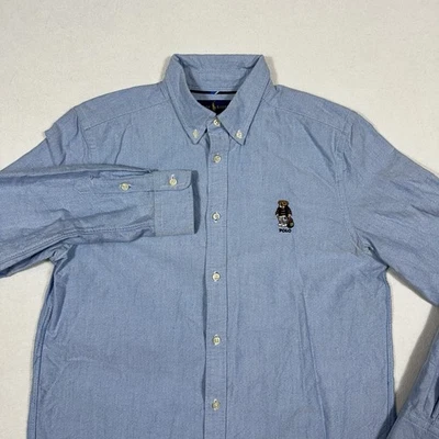 Polo Ralph Lauren Oxford Button Down Big Polo Bear Logo Shirt Boys XL (18-20) - Image 1 of 4