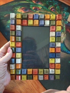 Keyboard Keys Picture Frame. Made In India. Holds 4x6" Pic, 9x7"Frame - Picture 1 of 2