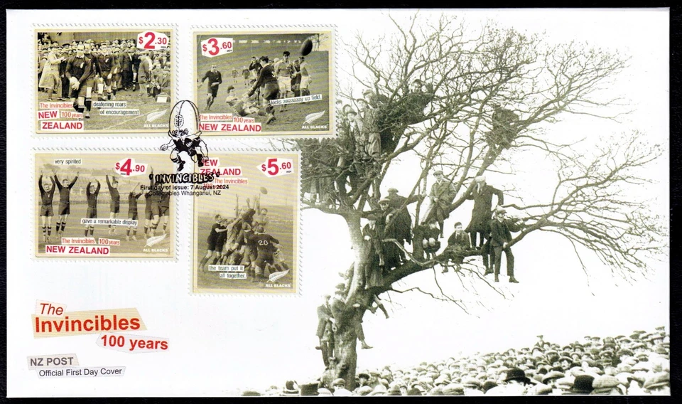 Nueva Zelanda 2024 All Blacks - Los Invincibles 100 Años Primer Día Cubierta FDC Foto 1 de 1
