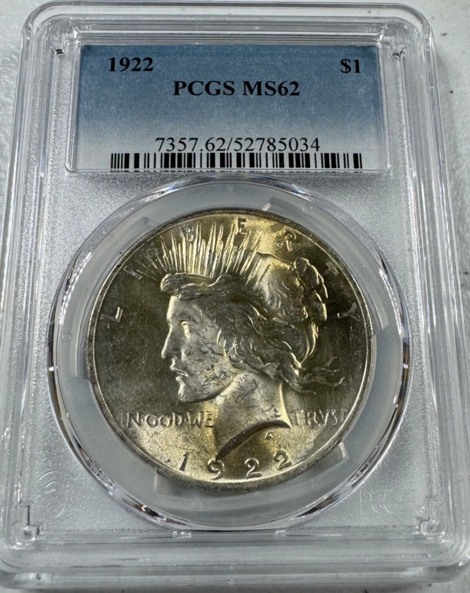 1922 Silver MS 62 Graded Peace Dollars for sale | eBay
