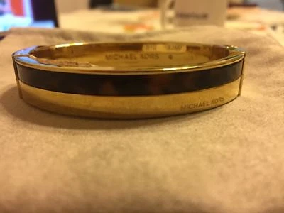 Michael Kors Women's Yellow Tone Bangle Stainless Steel With Brown Accents $80 - Image 1 of 4
