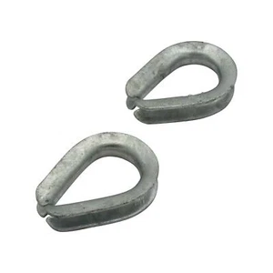  Verzinktes Drahtseil Kausche 32 mm x2 (Marine Gurtband Boot Kabelschlaufe US Fed) - Bild 1 von 8