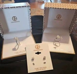 Set-Neu in Boxen Giani Berninni Sterlingsilber 2 Ringe und 2 Paar Pack Ohrring - Bild 1 von 6