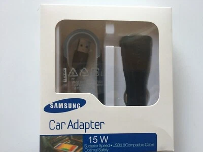 Samsung 15W USB Auto Quick Charger + Micro USB 3.0 Cable Black New - Image 1 of 4