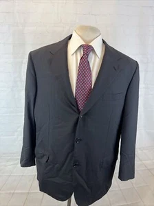 Brioni Men's Black Dark Gray Striped Wool Suit 46R 36X26 $5,295 - Picture 1 of 13