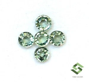 4.50 mm Natural Green Sapphire Round Lot 05 Pcs 2.16 CTS Calibrated Loose Gems - Picture 1 of 7