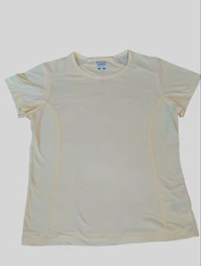Columbia Titanium Shirt Yellow Sz Medium Lightweight Yoga Outdoor Gym Womens SS - Picture 1 of 8