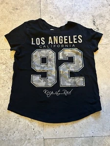 Los Angeles California Shirt 92 Old Navy Youth XL Size 14 Black Silver Gray - Picture 1 of 4