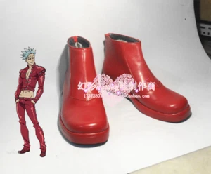 The Seven Deadly Sins Ban Red Halloween Short Cosplay Shoes Boots H016 - Picture 1 of 2