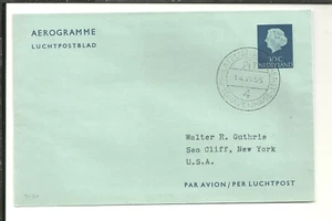 NETHERLANDS 1955 AIR LETTER TO USA (P291) - Picture 1 of 1