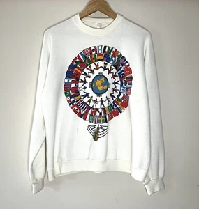 Vintage 1992 Seville Spain Expo Graphic Universal White Sweatshirt Unisex XL - Picture 1 of 6