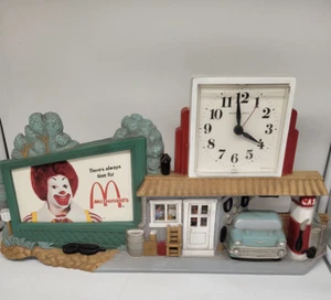 VINTAGE McDONALDS ROUTE 66 3D WERBETAFEL, UHR, TANKSTELLE, LADEN funktioniert - Bild 1 von 10