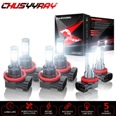 LED Headlight Bulbs High/Low Beam & Fog Light H9 H11 For 2007-2017 Nissan Altima - Image 1 of 4