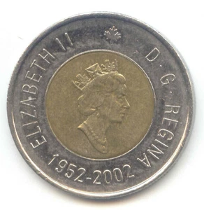 Canada 1952-2002 Toonie Canadian 2 Dollar $2 Two Dollar 1952 - 2002 EXACT COIN - Picture 1 of 2