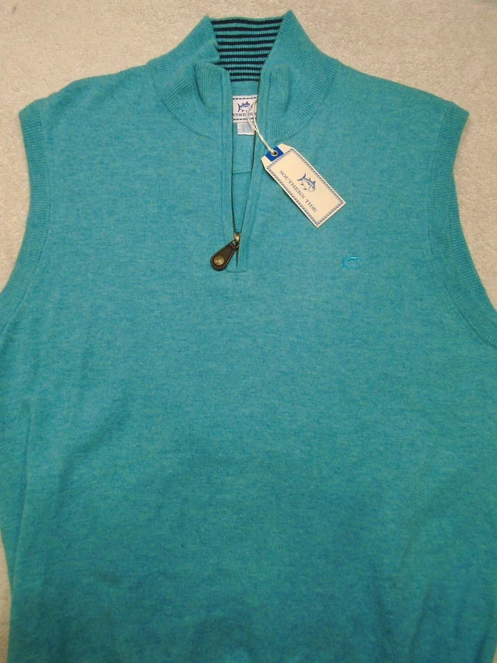 Chaleco Suéter Southern Tide Biltmore Mezcla de Lana Cuarto Cremallera Nuevo con Etiquetas Pequeño $125  Foto 1 de 4