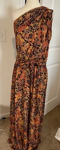 Costello Tagliapietra C & T Dress Sz 8 Maxi One Shoulder Autumn Thanksgiving - Picture 1 of 11