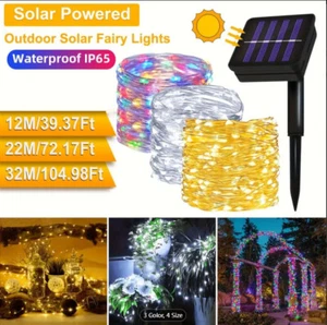 Solar Fairy Lights LED Outdoor Waterproof Christmas String Lights Garden Decor - Picture 1 of 42