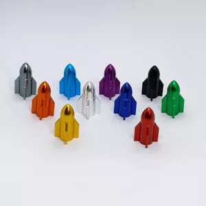 1x Rocket Dust Cover Car Wheel Tyre Tire Rim Air Stem Valve Cap 8 Colors ∞ - Picture 1 of 27