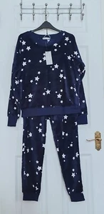 New Look 2 pieces Borg Lounge Set, Navy/White Stars, UK Size 10, Brand New - Picture 1 of 5