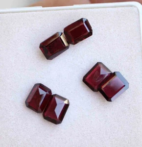 9.60 Cts Natural Red Garnet 6x8 mm Cushion Faceted Cut Loose Gemstone - Picture 1 of 1