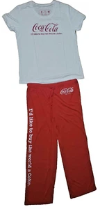 Vintage 2008 Coca Cola Women's 2 Piece Lounge PJ Set Polyester Medium New - Picture 1 of 7
