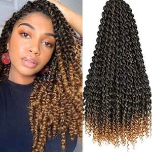 LOT 6 18" Passion Twist Hair Water Wave Crochet Braids 18" LOT Braids NEW - Picture 1 of 14