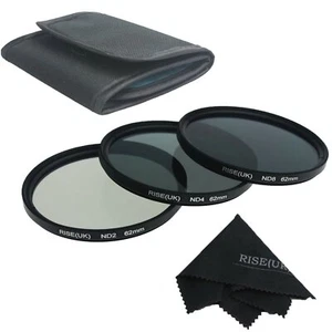 RISE(UK)62MM ND Neutral Density Filter Set ND2 ND4 ND8 for Canon Nikon  Lens fre - Picture 1 of 6
