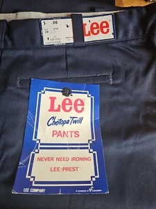 70S DEADSTOCK LEE CHETOPA TWILL BLUE PANTS 38x33 NOS NWT - Picture 1 of 7