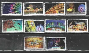 US Sc# 5855-5864 CARNIVAL NIGHTS SET of 10 USED OFF PAPER SOUND - Picture 1 of 1