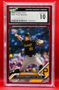 PAUL SKENES - RC 1st MLB Win - 24 Topps Now #201 - Pirates 🔥CGC 10 GEM MINT🔥 - Picture 1 of 2
