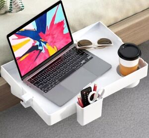 Bedside Shelf for Bed Bedside Tray w/Cup Holder & Cable Holder 15"W x 10"L x 5