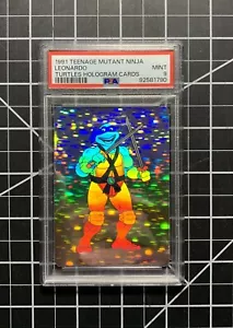 1991 Mirage Teenage Mutant Ninja Turtles Hologram Card - Leonardo - PSA 9 MINT - Picture 1 of 3