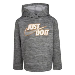 Brand new size 6 boy's silver/gray hooded pullover w/orange & white logo - Picture 1 of 4