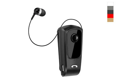 Cuffia mono auricolare retrattile wireless bluetooth smartphone clip on - Immagine 1 di 4