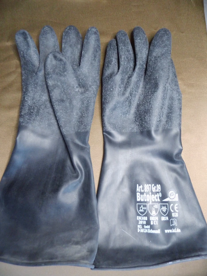 NEU*1 Paar KCL Chemikalienschutzhandschuh Butoject® 897+, Kat. III, schwarz, 36* - Bild 1 von 1