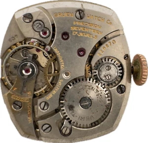 Vintage Gruen 17 Jewel Mechanical Men's Wristwatch Movement 405 for Parts - Picture 1 of 3
