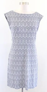 Tory Burch Navy Blue Geometric Medallion Print Jersey Casual Shift Dress Size XS - Picture 1 of 7
