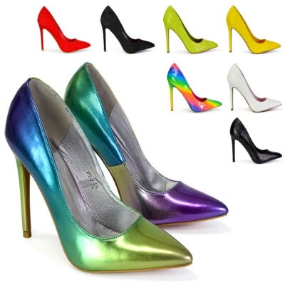 Womens High Heel Stiletto Pointed Ladies Party Clubbing Slip On Court Shoes Size — 第 1/4 张图片