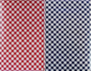 Kleine Karo-Schrägmuster Gingham rot/blau Vinyl Flanell schwarz Tischdecke verschiedene Größen - Bild 1 von 6