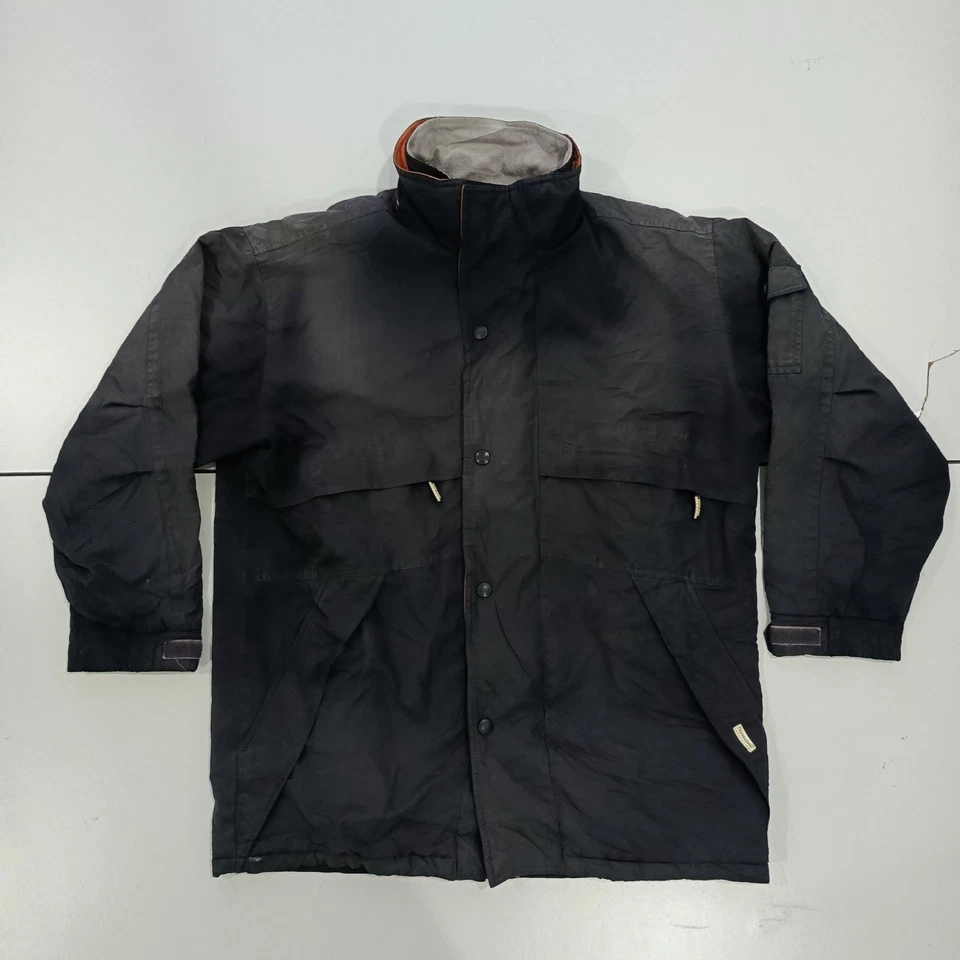 WATERPROOF Brand Parka Jacket Outdoor Jacket Full Zipper Size XL Black Pit27 - Image 1 of 4