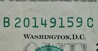 2014 Birthday/Anniversary Year $1 One  Dollar Bill Fancy Serial Number - Image 1 of 3