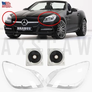 Left & Right Headlight Lens Cover+Glue For Mercedes-Benz SLK R172 2012-2016 - Picture 1 of 6
