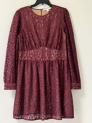 Abito Michael Kors taglia grande colore bordeaux abito in pizzo.