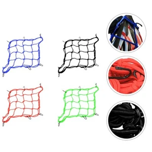 4 Pcs Luggage Net Cover Bungee Mesh Cargo Universal Elastic Motorcycle Nets - Picture 1 of 12