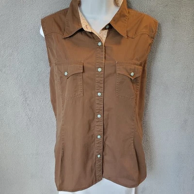 Top floral a presión sin mangas Bit & Bridle 1X Country Western Cottage caprichoso Foto 1 de 4