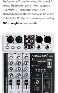 Profi DJ Audio Mixer, 4-Kanal DJ Mixer, Bluetooth Sound Mixer, Suppo... - Bild 1 von 9