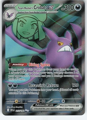 Team Rocket's Crobat ex - 217/182 Ultra Rare Holo Destined Rivals NM Pokémon - Image 1 of 2